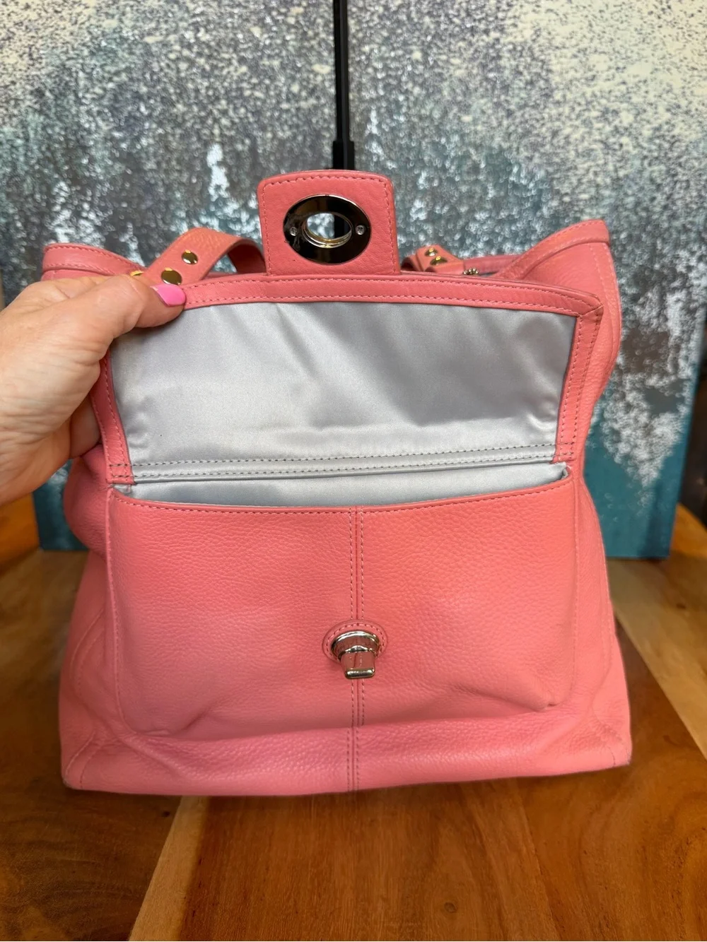 Coach Classic 2012 Coral Pebbled Leather Penelope Tote GUC